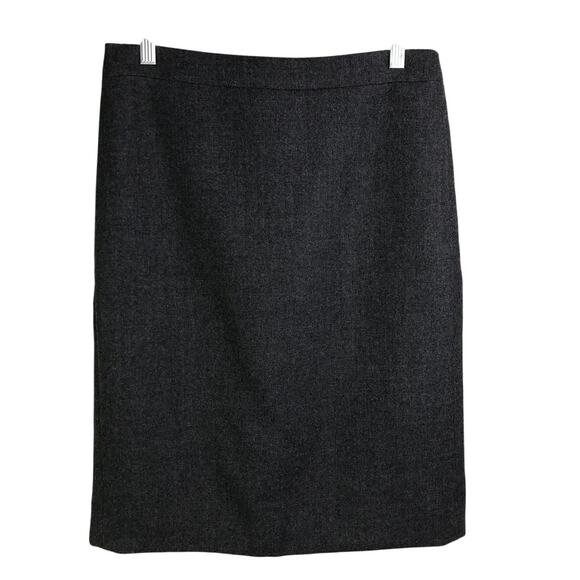 J.Crew No.2 Pencil Skirt Womens Sz 6 Charcoal Gray Wool Lined Back Zip Slit Hem - Picture 1 of 6